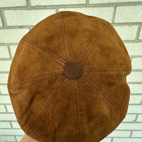 Goorin Bros Mont Calm suede leather USA 8 panel gatsby flatcap cap hat Small - Picture 4 of 6